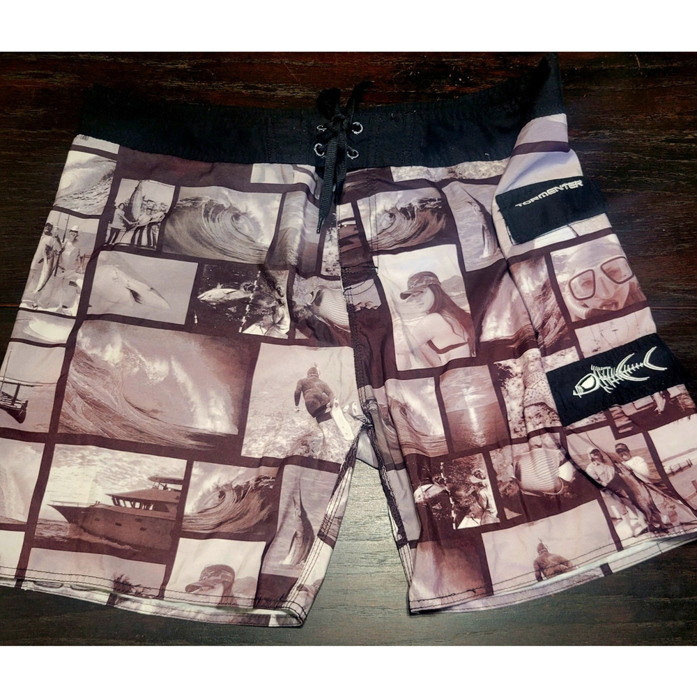 Tormentor Waterman Life Gray Black Board Shorts Size 40